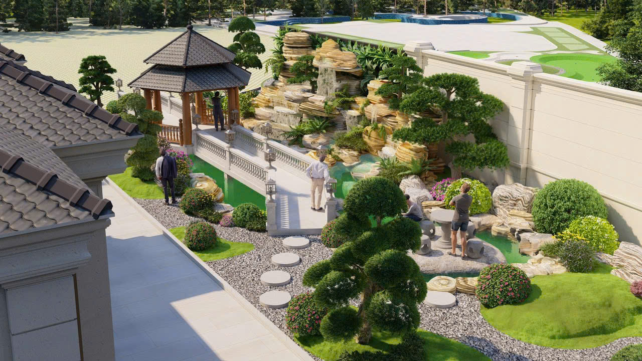 Hồ cá Koi cao cấp tại biệt thự Huế